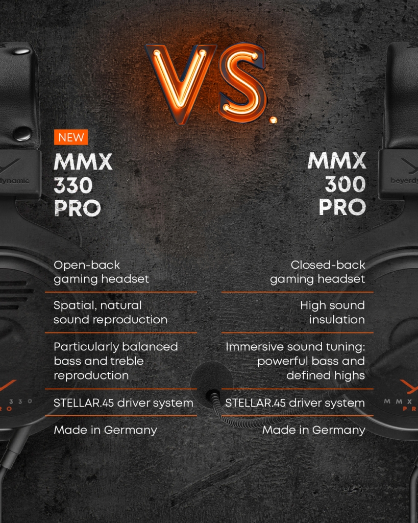 Product compair MMX 330 PRO vs. MMX 300 PRO - beyerdynamic